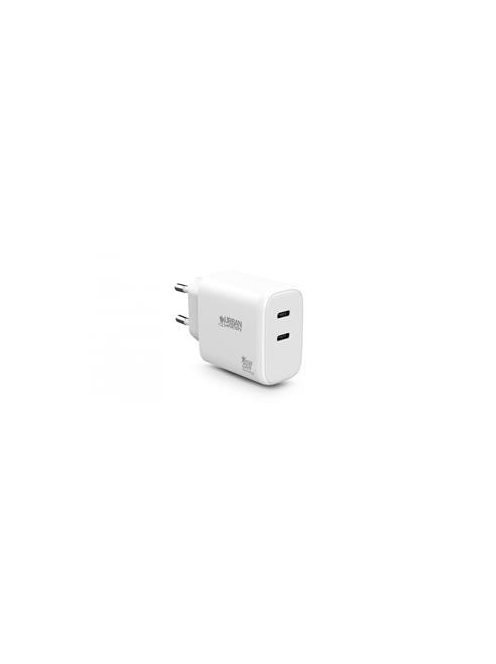 URBAN FACTORY Hálózati töltő, 2xUSB-C (20W+45W), URBAN FACTORY