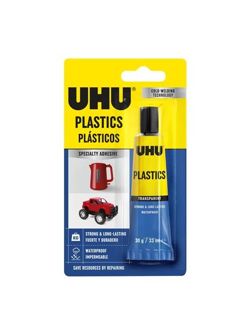 UHU Ragasztó, univerzális, 30 g, UHU "Plastic"