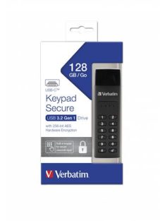   VERBATIM Pendrive, 128GB, USB-C (USB 3.2), titkosítás, 160/130Mb/s, VERBATIM "Keypad Secure"