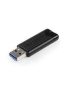 VERBATIM Pendrive, 128GB, USB 3.2, VERBATIM "Pinstripe", fekete