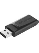 VERBATIM Pendrive, 128GB, USB 2.0, VERBATIM "Slider", fekete