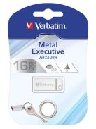 VERBATIM Pendrive, 16GB, USB 2.0, VERBATIM "Executive Metal", ezüst