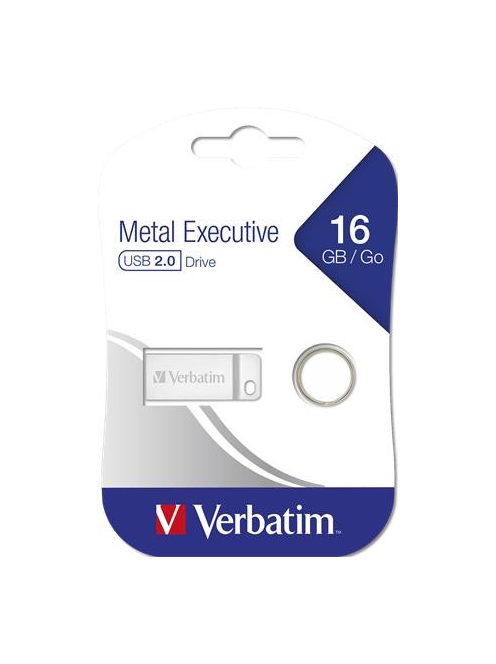 VERBATIM Pendrive, 16GB, USB 2.0, VERBATIM "Executive Metal", ezüst