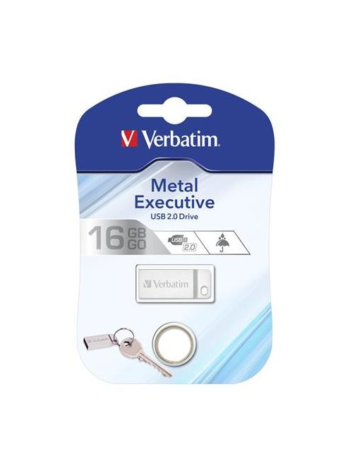 VERBATIM Pendrive, 16GB, USB 2.0, VERBATIM "Executive Metal", ezüst