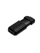 VERBATIM Pendrive, 16GB, USB 2.0, 10/4MB/sec, VERBATIM "PinStripe", fekete