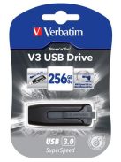 VERBATIM Pendrive, 256GB, USB 3.2, 80/25 MB/s, VERBATIM "V3", fekete-szürke