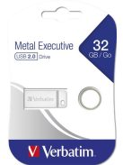 VERBATIM Pendrive, 32GB, USB 2.0,  VERBATIM "Executive Metal", ezüst