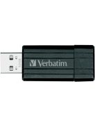 VERBATIM Pendrive, 32GB, USB 2.0, 10/4MB/sec, VERBATIM "PinStripe", fekete