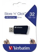 VERBATIM Pendrive, 32GB, USB 3.2, 80/25MB/sec, VERBATIM "Store n Click", fekete