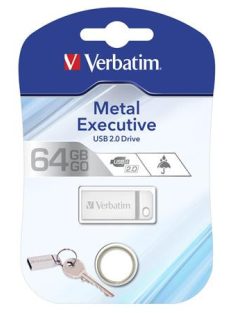   VERBATIM Pendrive, 64GB, USB 2.0,  VERBATIM "Executive Metal", ezüst