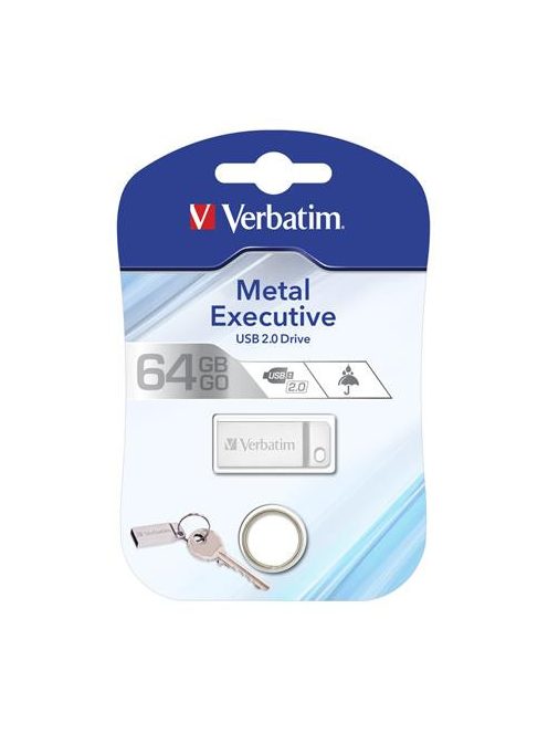 VERBATIM Pendrive, 64GB, USB 2.0,  VERBATIM "Executive Metal", ezüst