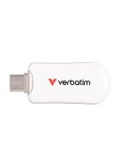 VERBATIM Pendrive, 64GB, USB-C 3.2 Gen1, VERBATIM "Plectra", fehér