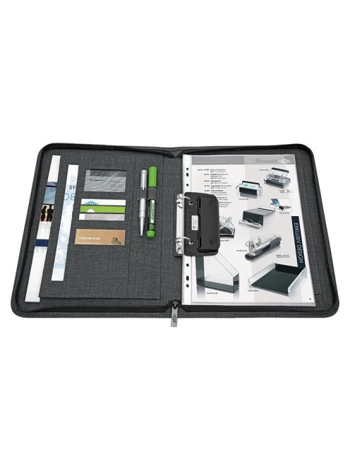 WEDO Konferencia mappa, A4, poliészter, 2 gyűrűs, WEDO "College", szürke