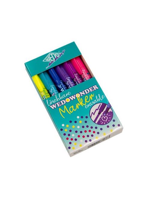 WEDO Filctoll készlet, 2-3 mm, törölhető, kétvégű, WEDO, "Wedowonder", 6 különböző szín