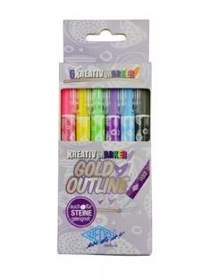   WEDO Filctoll készlet, 1-2 mm, metál arany, WEDO, 6 különböző színű kontúrral