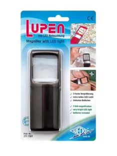 WEDO Nagyító, 35x38 mm, LED fénnyel, WEDO, fekete