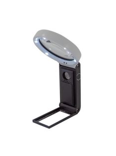   WEDO Nagyító, 90 mm, kihajtható állvánnyal, LED fénnyel, WEDO, fekete/fehér