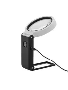 WEDO Nagyító, 90 mm, kihajtható állvánnyal, LED fénnyel, WEDO, fekete/fehér