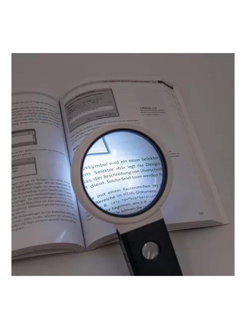 WEDO Nagyító, 90 mm, kihajtható állvánnyal, LED fénnyel, WEDO, fekete/fehér