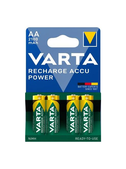 VARTA Tölthető elem, AA ceruza, 4x2100 mAh, előtöltött, VARTA "Power"