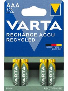   VARTA Tölthető elem, AAA mikro, újrahasznosított, 4x800 mAh, VARTA