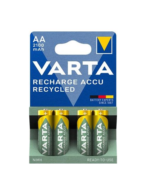 VARTA Tölthető elem, AA, ceruza, újrahasznosított, 4x2100 mAh, VARTA