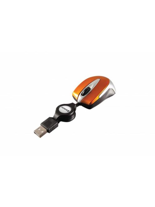 VERBATIM Egér, vezetékes, optikai, kisméret, USB, VERBATIM "Go Mini", ezüst-lávaszínű
