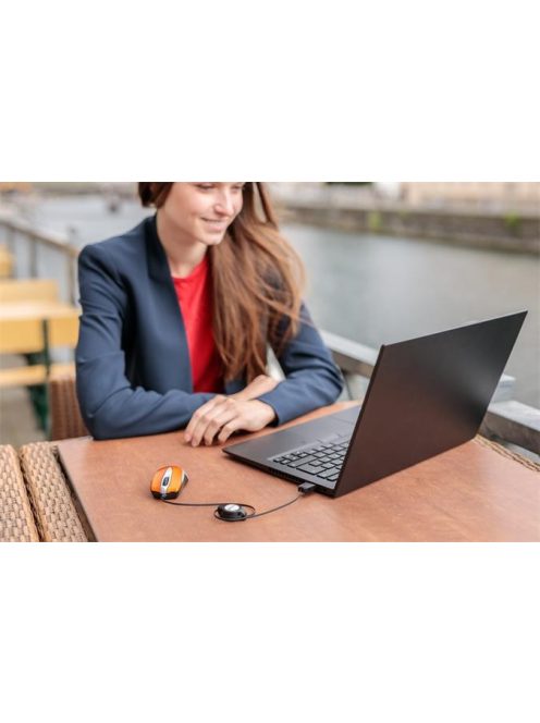 VERBATIM Egér, vezetékes, optikai, kisméret, USB, VERBATIM "Go Mini", ezüst-lávaszínű