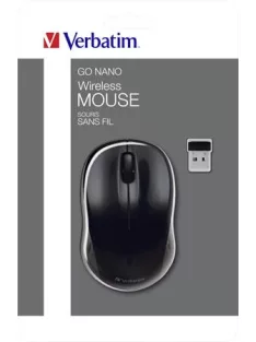   VERBATIM Egér, vezeték nélküli, optikai, közepes méret, USB, VERBATIM "Go", fekete