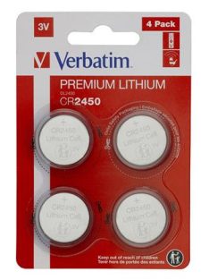   VERBATIM Gombelem, CR2450, 4 db, VERBATIM "Premium"