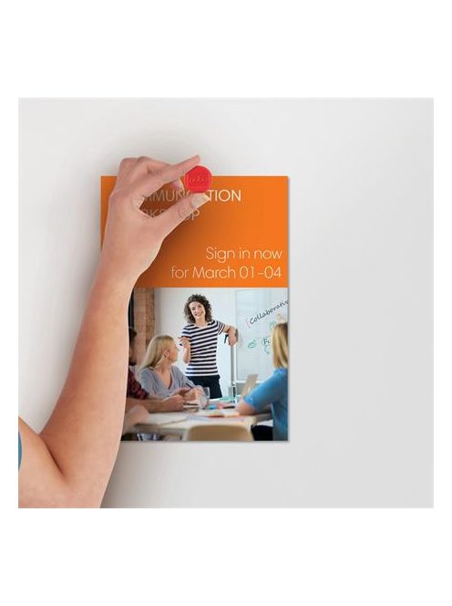 NOBO Korong mágnes, fehértáblához, 30 mm, 4 db, NOBO, piros