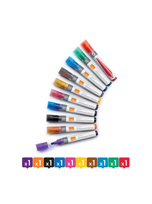 NOBO Táblamarker, folyékonytintás, kúpos, 1-3 mm, NOBO, vegyes színek