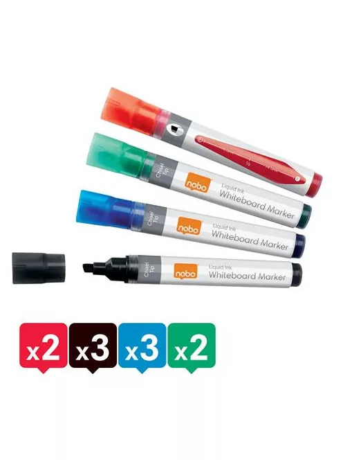 NOBO Táblamarker, vágott hegyű, 4 mm, NOBO, 4 különböző szín