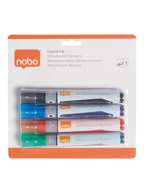 NOBO Táblamarker, vágott hegyű, 4 mm, NOBO, 4 különböző szín
