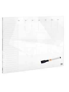   NOBO Tervezőtábla, üveg, mágneses felület, heti, 43x56 cm, NOBO "Home", fehér