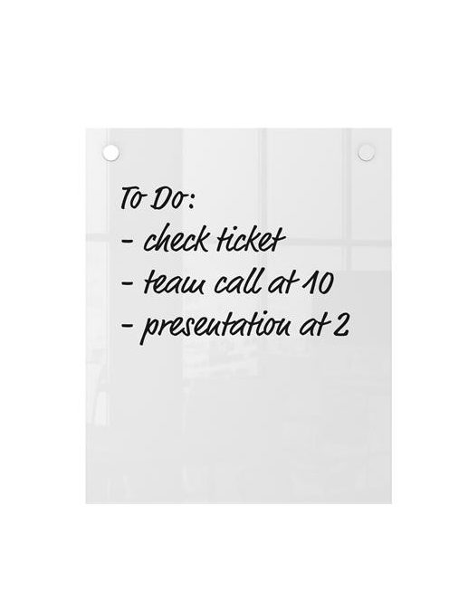 NOBO Üzenőtábla, üveg, fali, keskeny, 30x60 cm, NOBO "Home", fehér