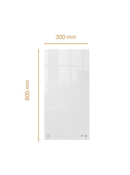 NOBO Üzenőtábla, üveg, fali, keskeny, 30x60 cm, NOBO "Home", fehér