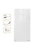 NOBO Üzenőtábla, üveg, fali, keskeny, 30x60 cm, NOBO "Home", fehér