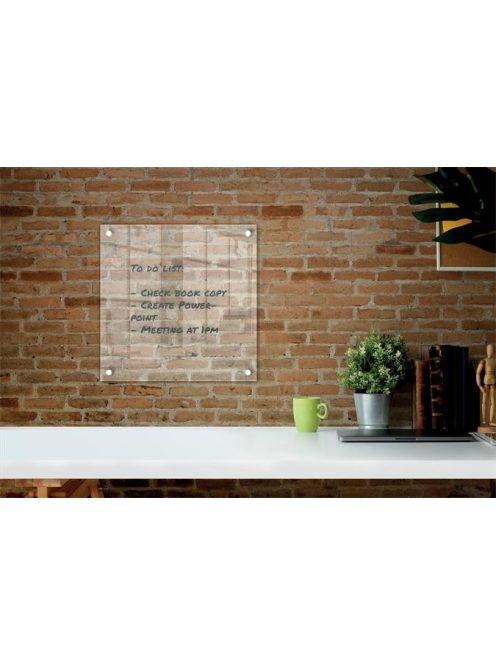 NOBO Emlékeztetőtábla, akril, fali, 30x30 cm, NOBO "Home", átlátszó