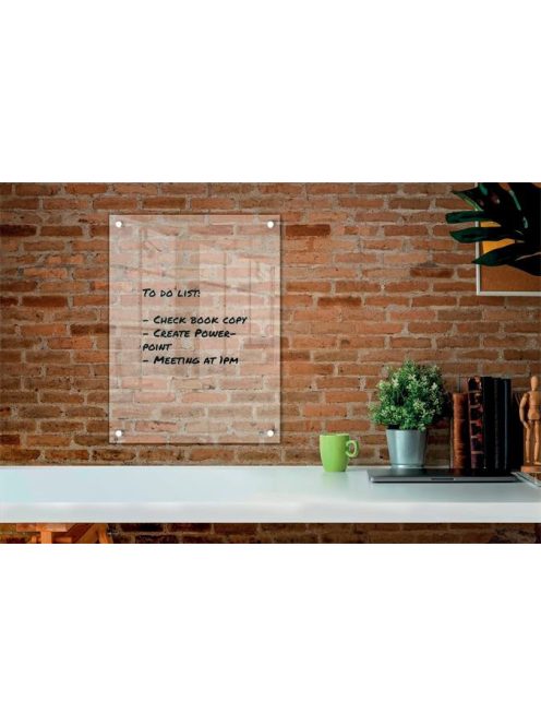 NOBO Emlékeztetőtábla, akril, fali, 60x45 cm, NOBO "Home", átlátszó