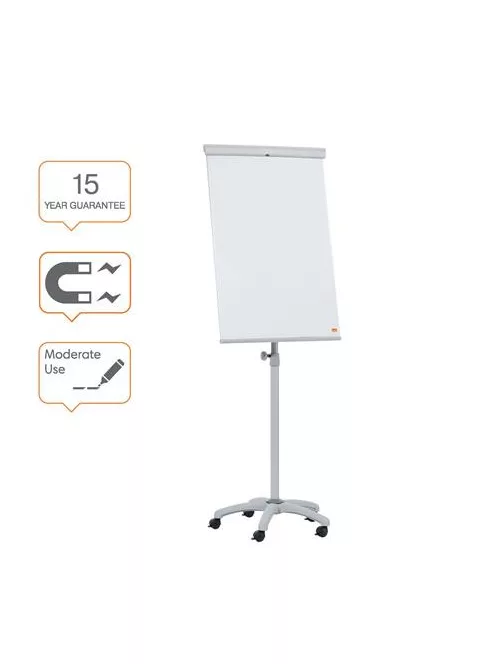 NOBO Flipchart tábla, mobil, mágneses felület, NOBO "Essentials", fehér