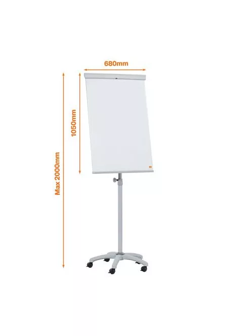 NOBO Flipchart tábla, mobil, mágneses felület, NOBO "Essentials", fehér