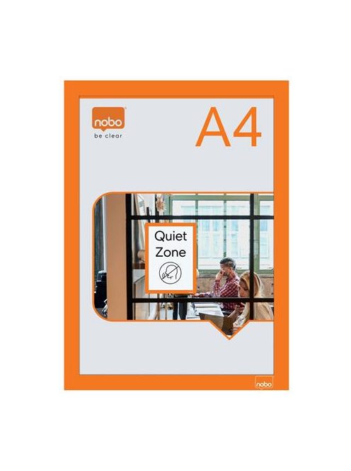 NOBO Posztertábla, fali, A4 méret, műanyag keret, 2 db, NOBO, narancs