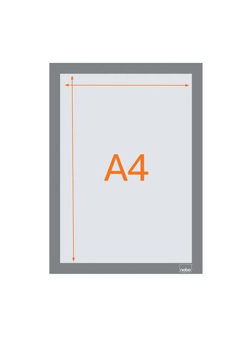 NOBO Posztertábla, fali, A4 méret, műanyag keret, 2 db, NOBO, ezüst