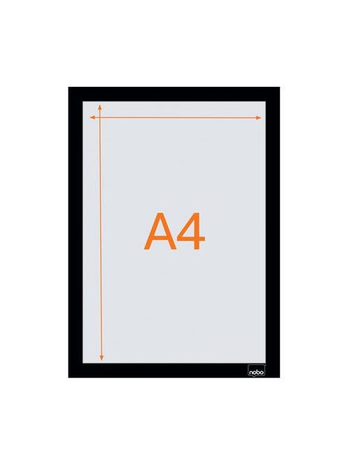 NOBO Posztertábla, fali, A4 méret, műanyag keret, 2 db, NOBO, fekete