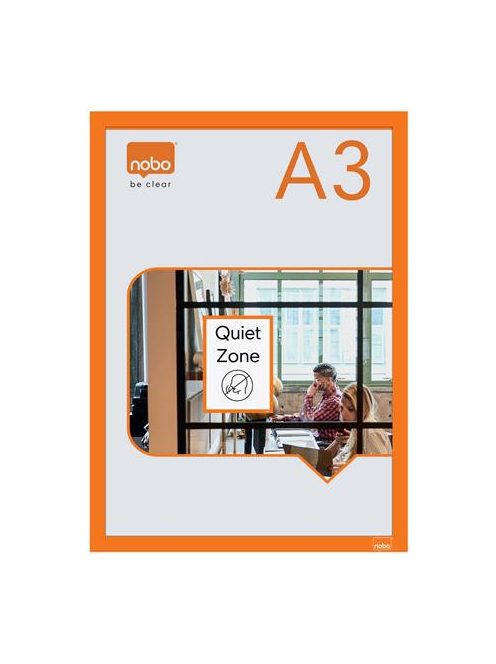 NOBO Posztertábla, fali, A3 méret, műanyag keret, 2 db, NOBO, narancs