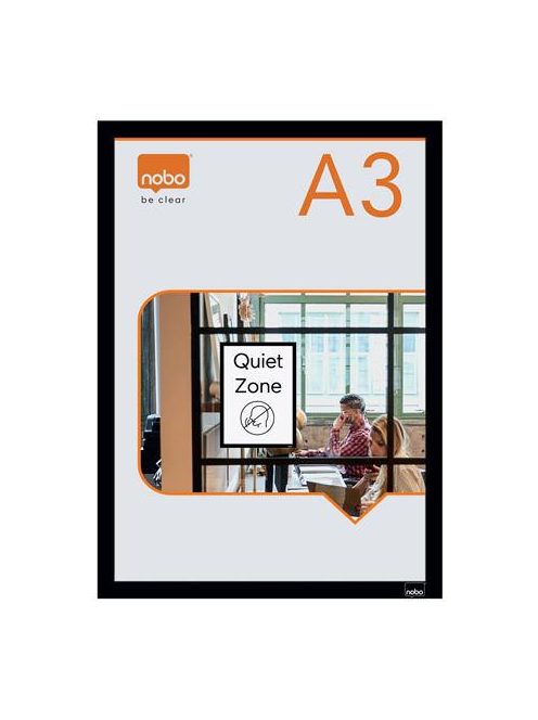 NOBO Posztertábla, fali, A3 méret, műanyag keret, 2 db, NOBO, fekete