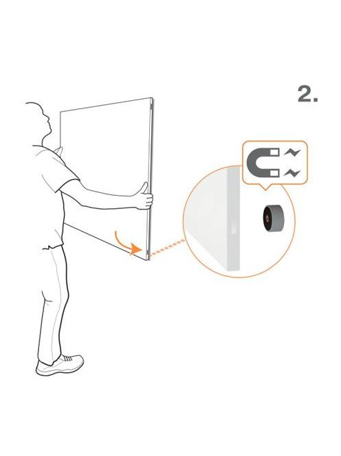NOBO Fehértábla, mágneses, 90x60 cm, keret nélkül, NOBO "Infinity"