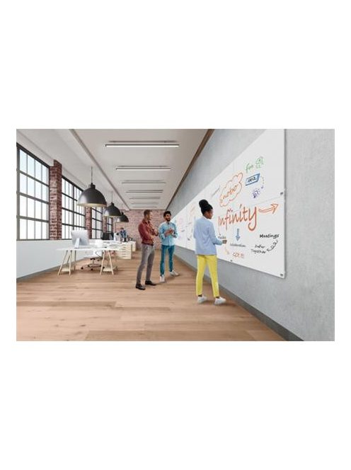 NOBO Fehértábla, mágneses, 90x60 cm, keret nélkül, NOBO "Infinity"