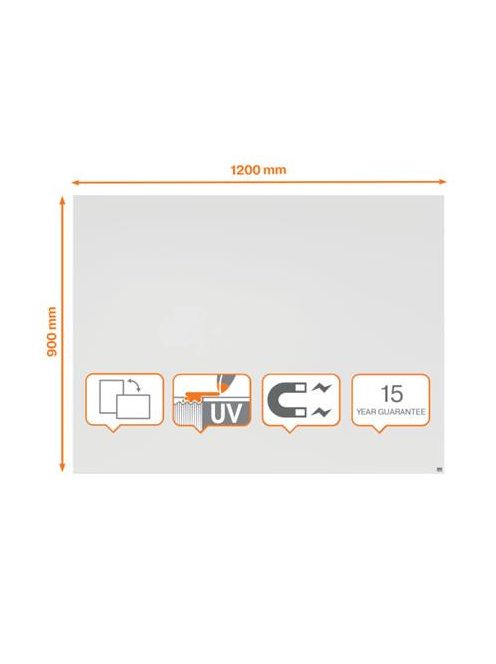 NOBO Fehértábla, mágneses, 120x90 cm, keret nélkül, NOBO "Infinity"